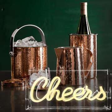 Cheers Neon Sign for Wall and Desk Decor, Powered by USB 3D Art Neon Light, Warm White Color,11.8"x5.9"x1.9"，Perfect Bar Accessories and Decor