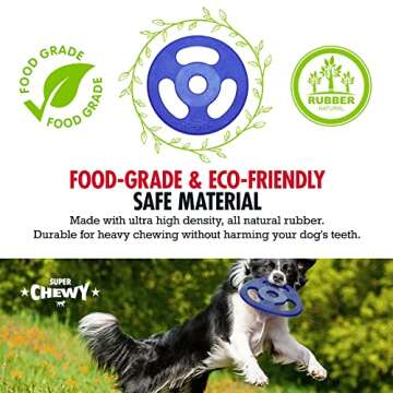 SuperChewy Tough Tug Flying Disc Toy for Dogs