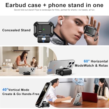 RFUNGUANGO AirPods Pro 3 Protective Case with Phone Holder