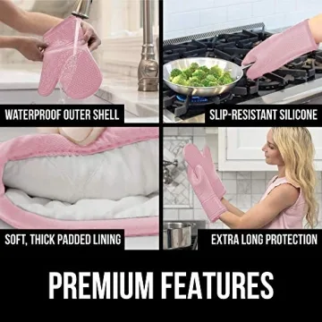 Gorilla Grip Silicone Oven Mitts for Safe Cooking