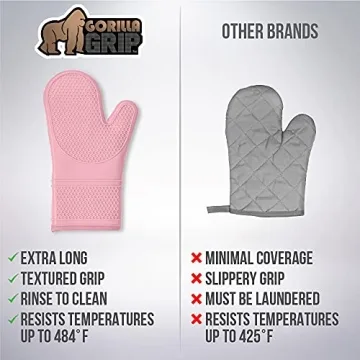 Gorilla Grip Silicone Oven Mitts for Safe Cooking