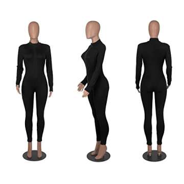 Xuan2Xuan3 Sexy Black Plus Size Cat Suits for Women Sexy Bodysuit Outfits Jumpsuit for Women Catsuit Tight Bodycon Romper Unitard