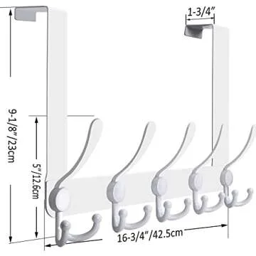 WEBI Over The Door Hook Rack for Towels and Coats