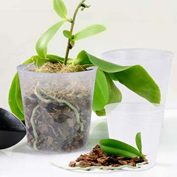 Elcoho 60 Pack 6/5/4/3 Inch Plant Nursery Pots Transparent Plastic Gardening Pot Soft Seed Starting Pot Flower Plant Container with Drainage Hole for Seedling Succulent Vegetable Flowers