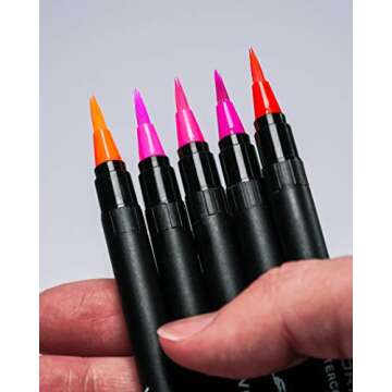 Watercolor Brush Pens - 24 Markers and Refillable Brush