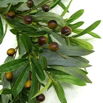 Elegant 20" Artificial Olive Wreath for Home Decor