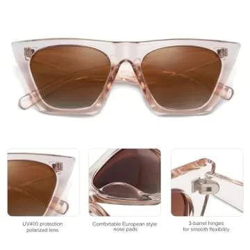 Trendy Oversized Cateye Polarized Sunglasses for Women
