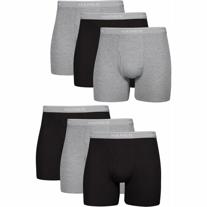 Hanes Men's Boxer Briefs - Soft Cotton & ComfortFlex