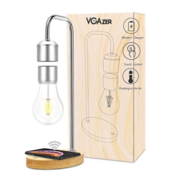 VGAzer Magnetic Levitating LED Light Bulb with Wireless Charger - Futuristic Decor