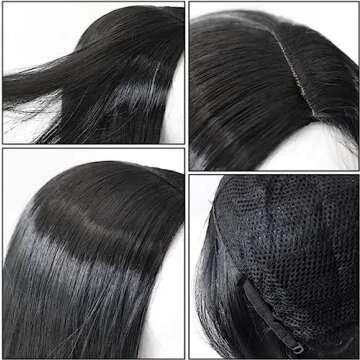 75cm Long Straight Hair Black No Bangs Heat Resistant Cosplay/Party Full Wigs