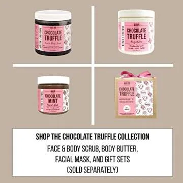Mojo Spa Chocolate Truffle Face and Body Scrub | Cocoa, Vanilla Scent | Detoxifying Sugar Based Exfoliator | 10 oz