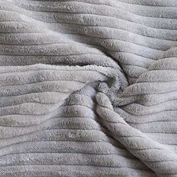 MEKAJUS Set of 4 Decorative Throw Pillow Covers - Soft Striped Corduroy Pillow Cases Solid Square Home Deco Cushion Cover for Living Room Couch Sofa Bedroom (16x16 Inch, Neutral)