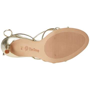 The Drop Women's Archie Lace-Up Strappy Heeled Sandal, Gold, 7