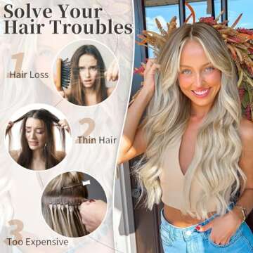 KooKaStyle Invisible Wire Hair Extensions with Transparent Headband Adjustable Size 4 Secure Clips Long Wavy Secret Wire Hairpiece 20 Inch for Women (Ash Brown mix Platinum Blonde)