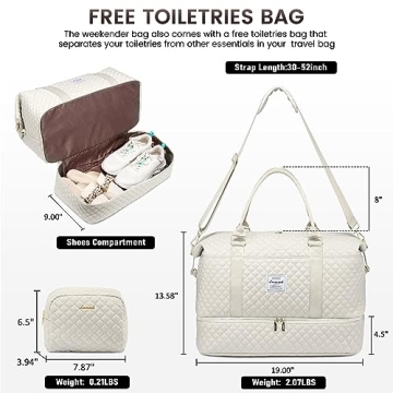 LOVEVOOK Travel Duffle Bag with Shoe Compartment & Toiletry Bag
