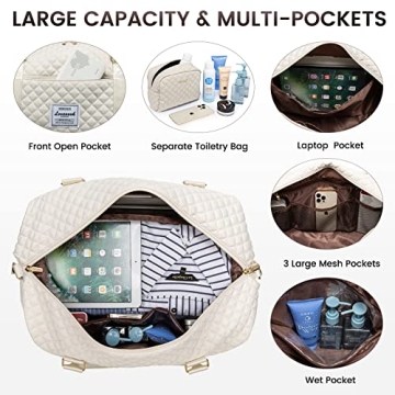 LOVEVOOK Travel Duffle Bag with Shoe Compartment & Toiletry Bag