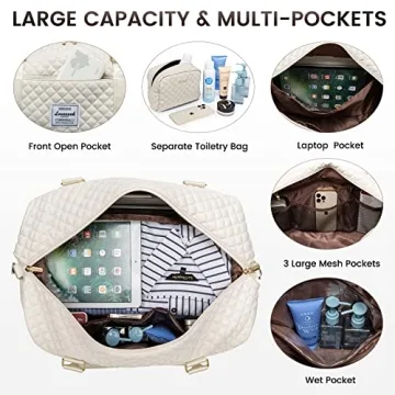 LOVEVOOK Travel Duffle Bag with Shoe Compartment & Toiletry Bag