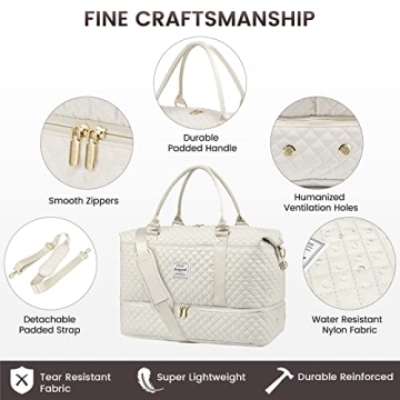 LOVEVOOK Travel Duffle Bag with Shoe Compartment & Toiletry Bag