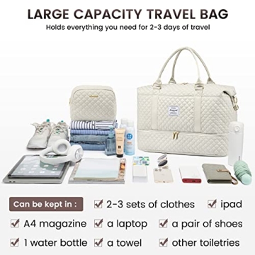 LOVEVOOK Travel Duffle Bag with Shoe Compartment & Toiletry Bag