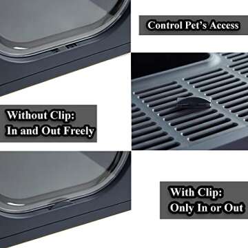 Pawsayes Cat Litter Box with Lid, Foldable Enclosed Covered Top Entry Kitten Litter Boxes for Growing Cats, Drawer Type Kitty Toilet with in/Out Front Door