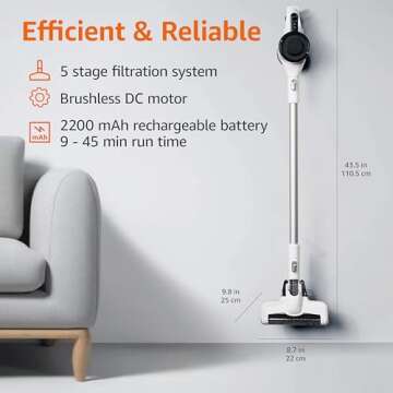 Amazon Basics Cordless Vacuum Cleaner for Home Use