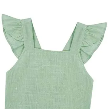 Toddler Cotton Linen Smocking Dress for Spring Summer