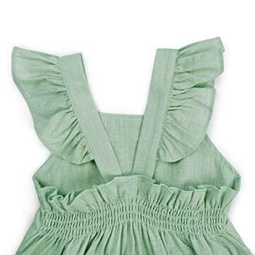 Toddler Cotton Linen Smocking Dress for Spring Summer