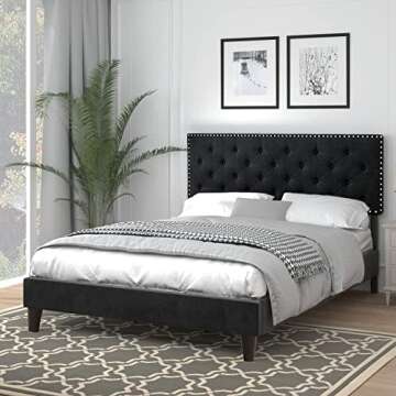 Catrimown Velvet Full Size Bed Frame - Stylish & Durable