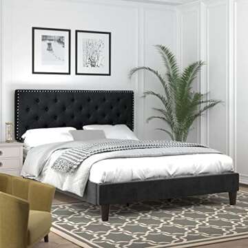 Catrimown Velvet Full Size Bed Frame - Stylish & Durable