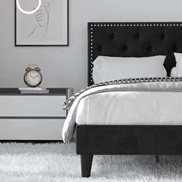 Catrimown Velvet Full Size Bed Frame - Stylish & Durable
