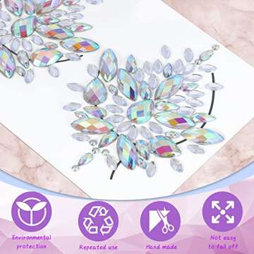 Leelosp 8 Set Halloween Jewels Tattoo Body Gems Rhinestone Sticker with 6 Boxes Chunky Holographic Face Hair Glitter Crystals Face Stickers Jewels for Rave Festival Makeup(Vivid Style)