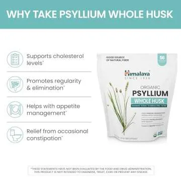 Himalaya Organic Psyllium Husk Fiber Supplement 56-Serving