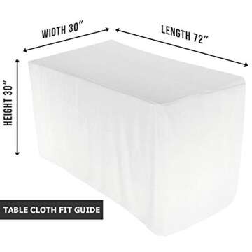 Utopia Kitchen Fitted Tablecloth - 6 Feet - 30 x 72 Inches (1, White)