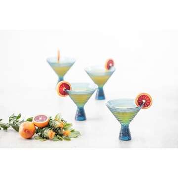 Fortessa Jupiter Beaded Hobnail Martini Glass Set | 4 Pieces