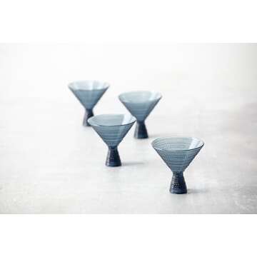 Fortessa Jupiter Beaded Hobnail Martini Glass Set | 4 Pieces