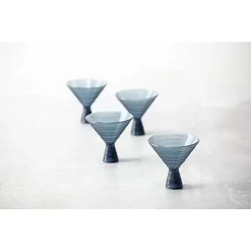 Fortessa Jupiter Beaded Hobnail Martini Glass Set | 4 Pieces