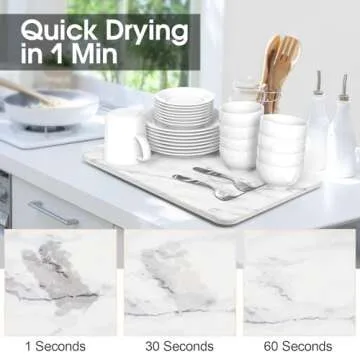 Quick Dry Diatomaceous Earth Dish Drying Mat for Kitchen