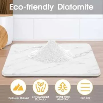 Quick Dry Diatomaceous Earth Dish Drying Mat for Kitchen