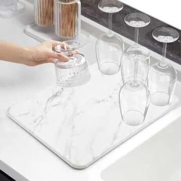 Quick Dry Diatomaceous Earth Dish Drying Mat for Kitchen