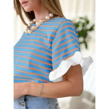 Stylish Tankaneo Striped Summer T-Shirt for Women
