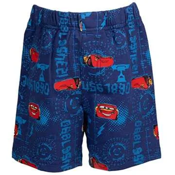 Disney Pixar Cars Lightning McQueen Toddler Boys T-Shirt and French Terry Shorts Outfit Set Blue 3T