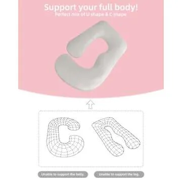 ESUERDO Pregnancy Pillows for Sleeping, Soft Full Body Maternity Pillows with Removable Washable Cover, Support for Back, Belly, HIPS, Legs for Pregnant Women, 57 Inch Body Pillow for Women Adults