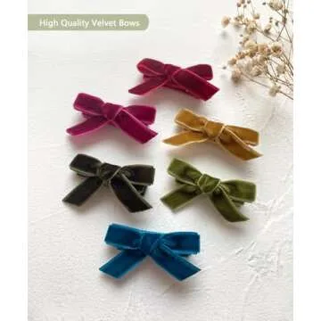 Velvet Baby Hair Bows - 20pcs Baby Clips for Girls