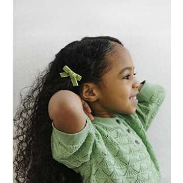 Velvet Baby Hair Bows - 20pcs Baby Clips for Girls