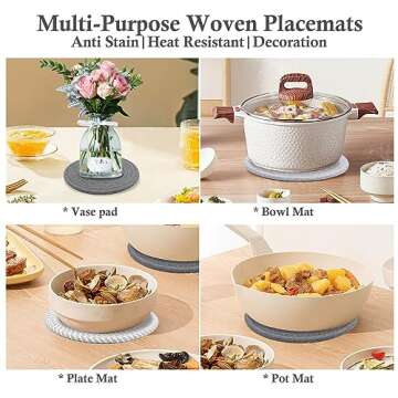 Billbotk 7" Trivets for Hot Dishes, Hot pots and Pans, 4 Heat Resistant Hot Pads, Pot Holders for Kitchen, Hot Plate Mats for Kitchen Countertops, Table, Home Essentials, Farmhouse Decor