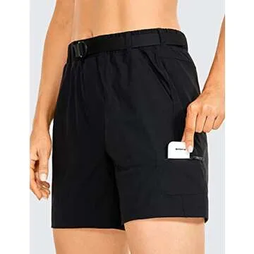 CRZ YOGA Women's Lightweight Cargo Hiking Shorts 6 Inch