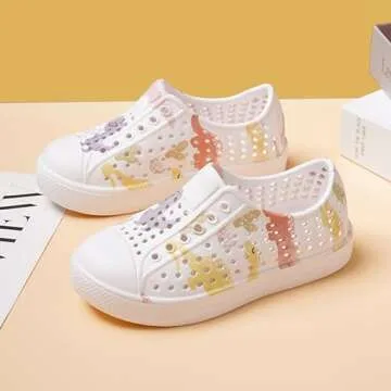 QLZ Toddler Kids Water Shoes for Boys Girls Garden Sandals Rubber Shoes Beach Sneakers, Slip-on Anti...