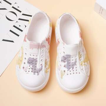 QLZ Toddler Kids Water Shoes for Boys Girls Garden Sandals Rubber Shoes Beach Sneakers, Slip-on Anti-Slip Lightweight Breathable Quick Dry Soft Flexible（Toddler/Little Kid/Big Kid）