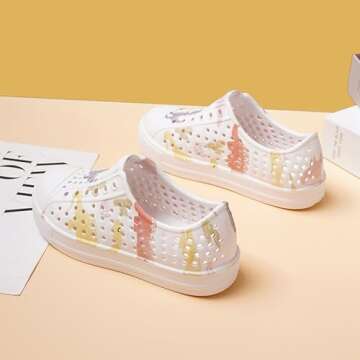 QLZ Toddler Kids Water Shoes for Boys Girls Garden Sandals Rubber Shoes Beach Sneakers, Slip-on Anti-Slip Lightweight Breathable Quick Dry Soft Flexible（Toddler/Little Kid/Big Kid）