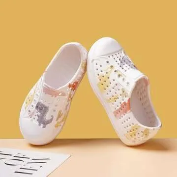 QLZ Toddler Kids Water Shoes for Boys Girls Garden Sandals Rubber Shoes Beach Sneakers, Slip-on Anti-Slip Lightweight Breathable Quick Dry Soft Flexible（Toddler/Little Kid/Big Kid）